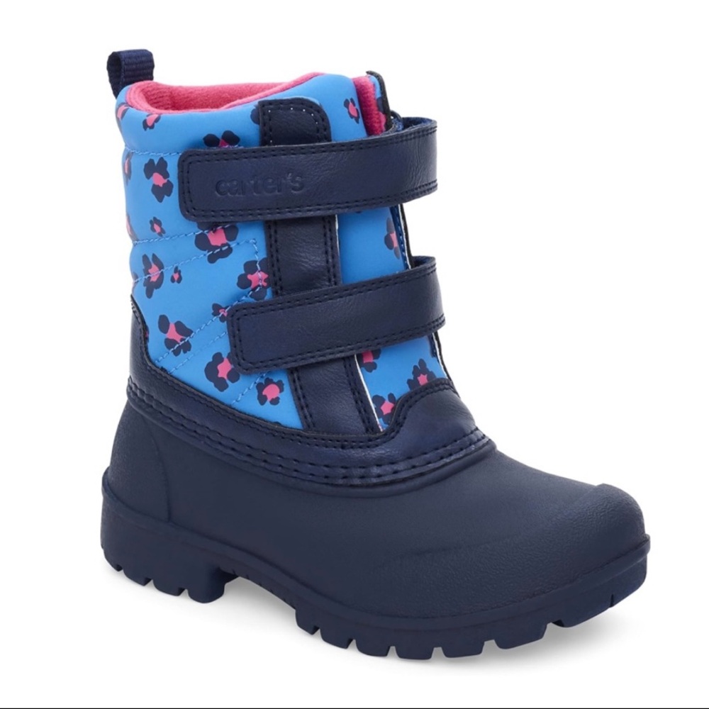 Carter's Deltha Toddler Girl Snow Boot Blue Pink Leopard Print Size 8 Toddler